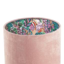 Happy Homewares Rose Pink Velvet Drum Lamp Shade with Inner Watercolour Floral Pattern - Size: 10 inches - thumbnail 8