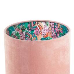 Happy Homewares Rose Pink Velvet Drum Lamp Shade with Inner Watercolour Floral Pattern - Size: 10 inches - thumbnail 6