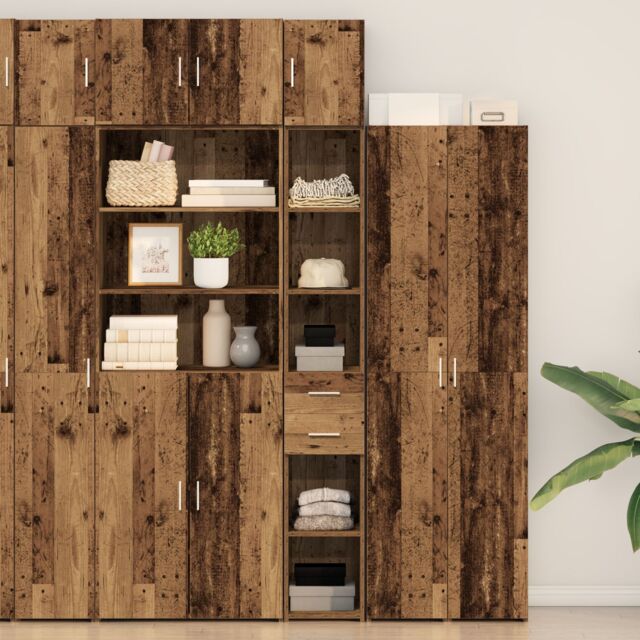 Berkfield Home Slim Storage Cabinet Old Wood 30x42.5x225 cm Engineered Wood in Brown - image 1
