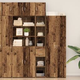 Berkfield Home Slim Storage Cabinet Old Wood 30x42.5x225 cm Engineered Wood in Brown - thumbnail 1