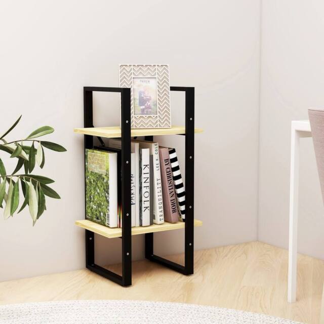 Berkfield Home Decorative 2-Tier Book Cabinet 40x30x70 cm Solid Pine Wood in Natural - Size: 40 x 30 x 70 cm - image 1
