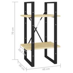 Berkfield Home Decorative 2-Tier Book Cabinet 40x30x70 cm Solid Pine Wood in Natural - Size: 40 x 30 x 70 cm - thumbnail 8
