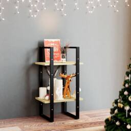 Berkfield Home Decorative 2-Tier Book Cabinet 40x30x70 cm Solid Pine Wood in Natural - Size: 40 x 30 x 70 cm - thumbnail 2