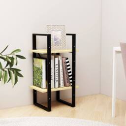 Berkfield Home Decorative 2-Tier Book Cabinet 40x30x70 cm Solid Pine Wood in Natural - Size: 40 x 30 x 70 cm - thumbnail 1