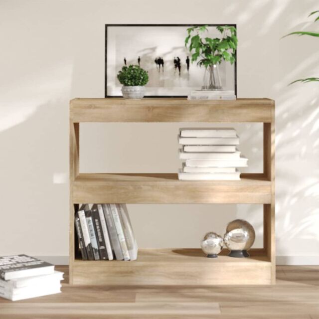 Berkfield Home Book Cabinet/Room Divider Sonoma Oak 80x30x72 cm in Brown - Size: 80 x 30 x 72 cm - image 1