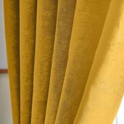 Luxury Living Chenille Blackout Eyelet Curtains Thermal Triple Weave Pair in Yellow - Size: 117 cm width x 183 cm drop - thumbnail 4