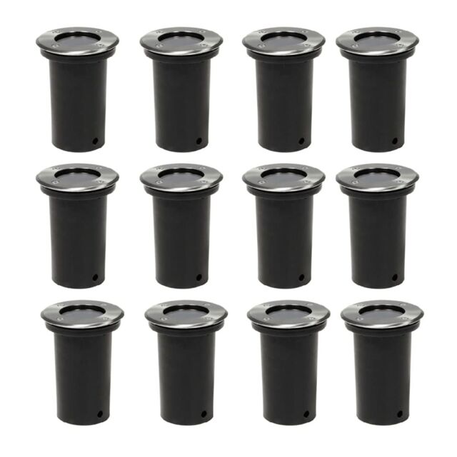 Berkfield Home Outdoor Ground Lights 12 pcs Round in Silver - image 1