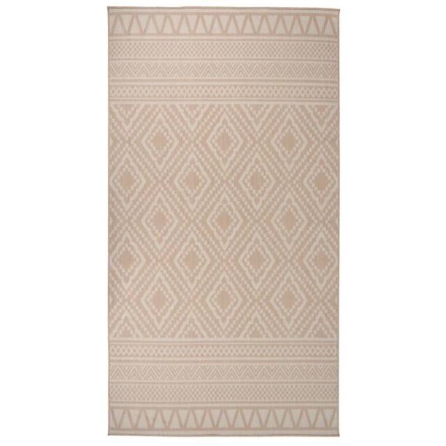 Berkfield Home Outdoor Flatweave Rug 80x150 cm Brown Stripes - Size: Medium - image 1