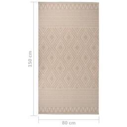 Berkfield Home Outdoor Flatweave Rug 80x150 cm Brown Stripes - Size: Medium - thumbnail 6