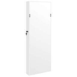 Berkfield Home Mirror Jewellery Cabinet with LED Lights Wall Mounted White - thumbnail 6