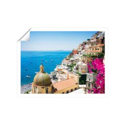 "Warren Reed - Designer Positano With Flowers, Italy Unframed Art Print - Size: W16"" x H24""" - thumbnail 1