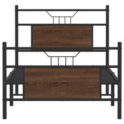 Berkfield Home Bed Frame without Mattress Brown Oak 90x190 cm Single Engineered Wood - thumbnail 6