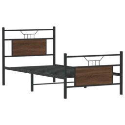 Berkfield Home Bed Frame without Mattress Brown Oak 90x190 cm Single Engineered Wood - thumbnail 3