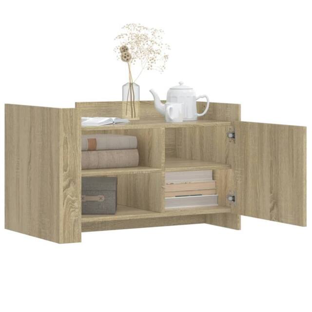 Berkfield Home Durable Coffee Table Sonoma Oak 80x50x50 cm Engineered Wood in Light Tan - Size: 80 x 50 x 50 cm - image 1