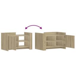 Berkfield Home Durable Coffee Table Sonoma Oak 80x50x50 cm Engineered Wood in Light Tan - Size: 80 x 50 x 50 cm - thumbnail 8