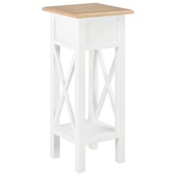 Berkfield Home Side Table White 27x27x65.5 cm Wood - thumbnail 5