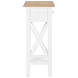 Berkfield Home Side Table White 27x27x65.5 cm Wood - thumbnail 4