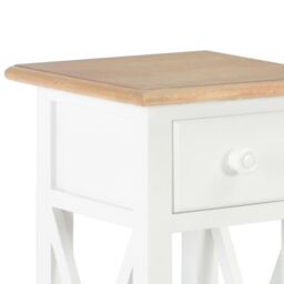 Berkfield Home Side Table White 27x27x65.5 cm Wood - thumbnail 6