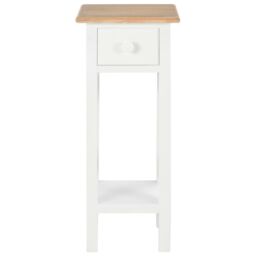 Berkfield Home Side Table White 27x27x65.5 cm Wood - thumbnail 3