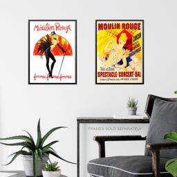 Artery8 Wall Art Print Vintage Moulin Rouge Burlesque Cabaret Girls Paris France Set Of 3 s Bathroom Bedroom Aesthetic Retro Advertising A4 - thumbnail 6