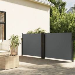 Berkfield Home Retractable Side Awning Anthracite 140x600 cm in Dark Grey
