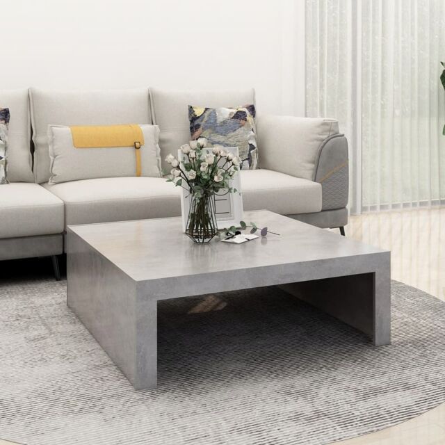 Berkfield Home Coffee Table Concrete Grey 100x100x35 cm Engineered Wood - Size: 100 x 100 x 35 cm - image 1