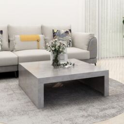 Berkfield Home Coffee Table Concrete Grey 100x100x35 cm Engineered Wood - Size: 100 x 100 x 35 cm - thumbnail 1