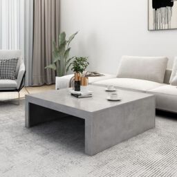 Berkfield Home Coffee Table Concrete Grey 100x100x35 cm Engineered Wood - Size: 100 x 100 x 35 cm - thumbnail 3