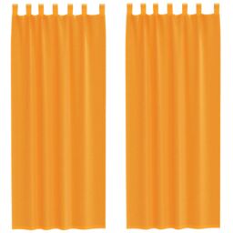 Berkfield Home Voile Curtains with Loops 2 pcs Orange 140x260 cm - thumbnail 2