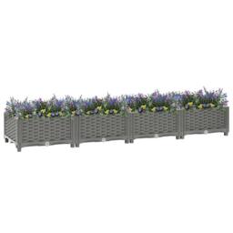 Berkfield Home Raised Bed 160x40x23 cm Polypropylene in Grey - Size: 160 x 40 x 23 cm - thumbnail 3