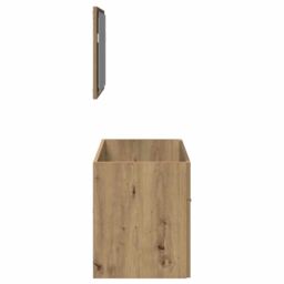 Berkfield Home Bathroom Cabinet with Mirror Artisan Oak Engineered Wood in Brown - thumbnail 5
