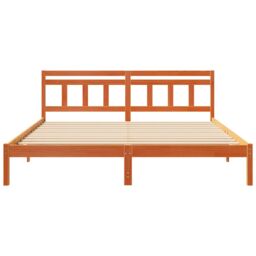 Berkfield Home with Headboard Brown 180 x 200 cm Pine wood - thumbnail 6