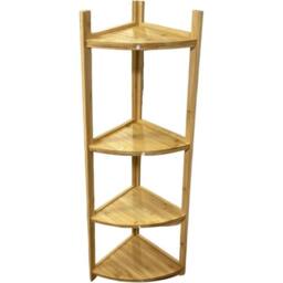 VOGREX Retro 4 Tier Ladder Corner Bookcase Shelving Display Organiser Storage in Brown - thumbnail 6