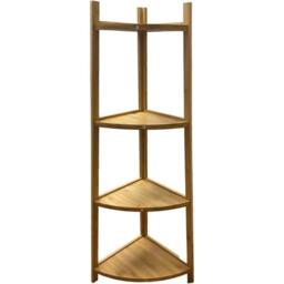 VOGREX Retro 4 Tier Ladder Corner Bookcase Shelving Display Organiser Storage in Brown - thumbnail 3