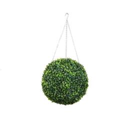 Primrose Artificial Topiary Boxwood Ball With Chain Pair of 2 38cm in Green - thumbnail 2