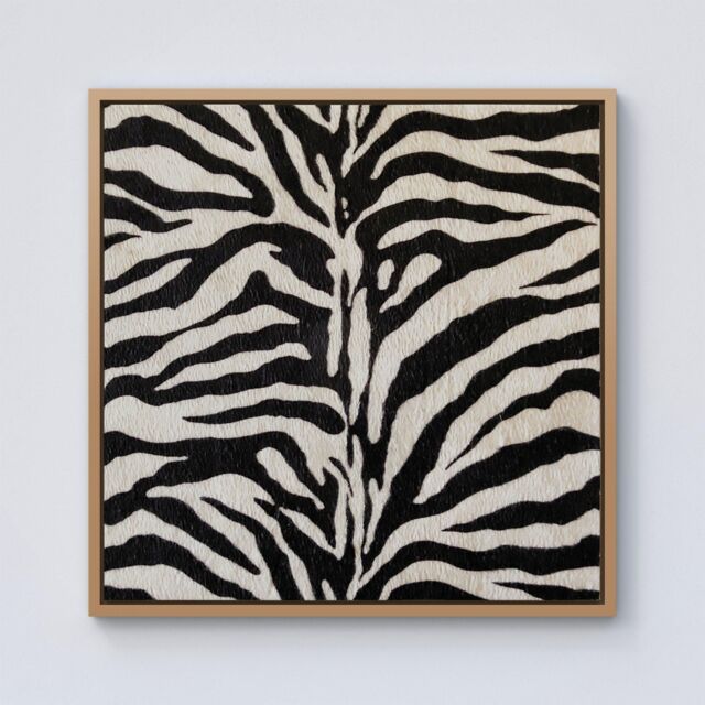 Warren Reed - Designer White Tiger Print Framed Canvas in Light Brown - Size: w10 inch x h10 inch - image 1