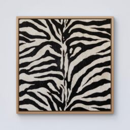 Warren Reed - Designer White Tiger Print Framed Canvas in Light Brown - Size: w10 inch x h10 inch - thumbnail 1