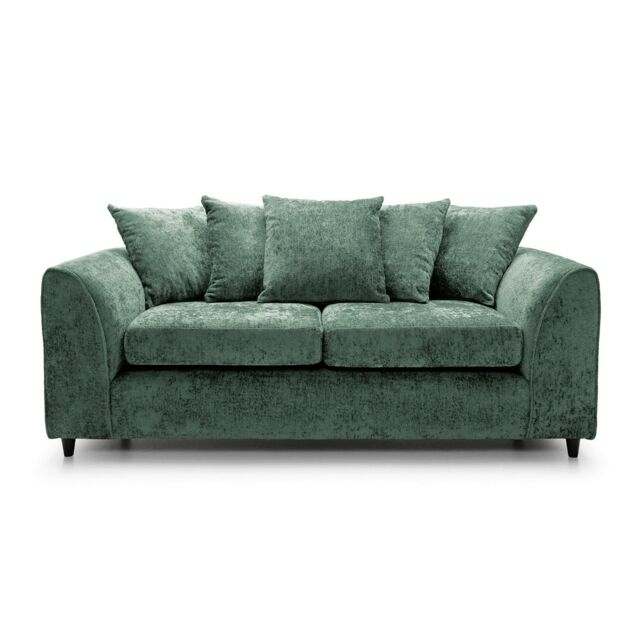 Abakus Direct Harriet Crushed Chenille 3 Seater Sofa in Rifle Green - image 1