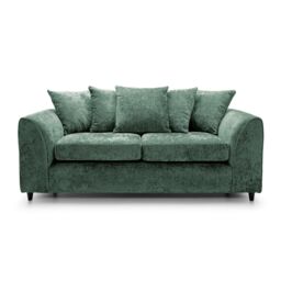 Abakus Direct Harriet Crushed Chenille 3 Seater Sofa in Rifle Green - thumbnail 1