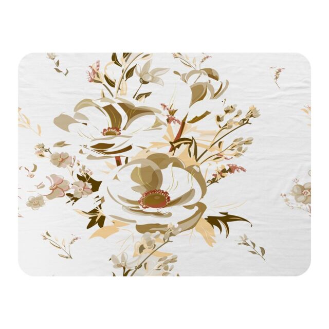Benjamin Tate Design Golden Flower Print Blanket in Natural - Size: 120 cm x 150 cm - image 1