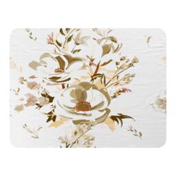 Benjamin Tate Design Golden Flower Print Blanket in Natural - Size: 120 cm x 150 cm - thumbnail 1