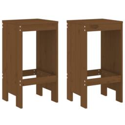 Berkfield Home Beautiful Bar Stools 2 pcs Honey Brown 40x36x75 cm Solid Wood Pine - Size: 40 x 36 x 75 cm - thumbnail 3