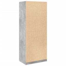 Berkfield Home Wardrobe Concrete Grey 80x50x200 cm Engineered Wood - Size: 80 x 50 x 200 cm - thumbnail 6