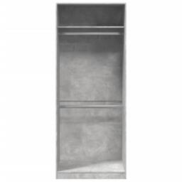 Berkfield Home Wardrobe Concrete Grey 80x50x200 cm Engineered Wood - Size: 80 x 50 x 200 cm - thumbnail 4