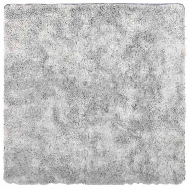 Berkfield Home Shaggy Rug High Pile NAVARRA Silver Grey 160x160 cm Polyester - Size: Medium - image 1