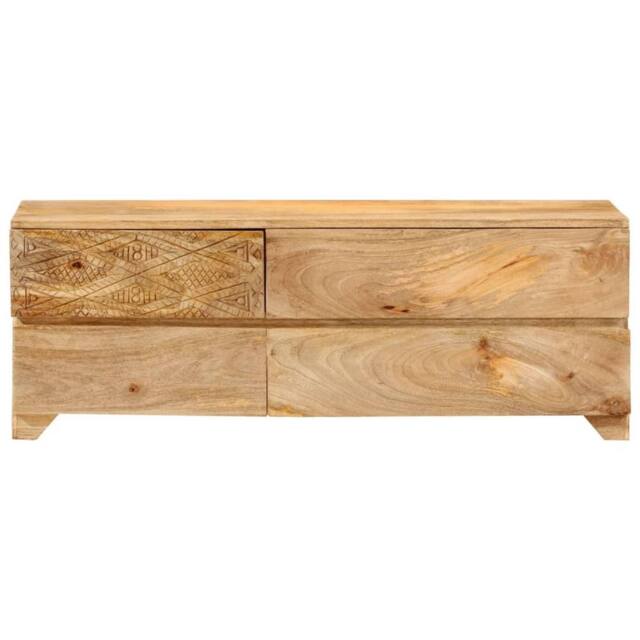 Berkfield Home TV Cabinet Solid Mango Wood 110x30x40 cm in Brown - Size: 110 x 30 x 40 cm - image 1