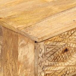 Berkfield Home TV Cabinet Solid Mango Wood 110x30x40 cm in Brown - Size: 110 x 30 x 40 cm - thumbnail 5