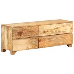 Berkfield Home TV Cabinet Solid Mango Wood 110x30x40 cm in Brown - Size: 110 x 30 x 40 cm - thumbnail 9