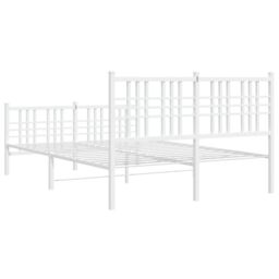 Berkfield Home Metal Bed Frame without Mattress with Footboard White 120x200cm - Size: Small Double - thumbnail 6