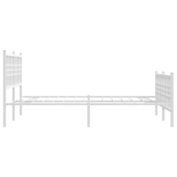 Berkfield Home Metal Bed Frame without Mattress with Footboard White 120x200cm - Size: Small Double - thumbnail 5